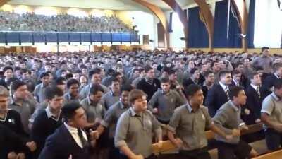 High schools boys honor retiring teacher with moving Haka