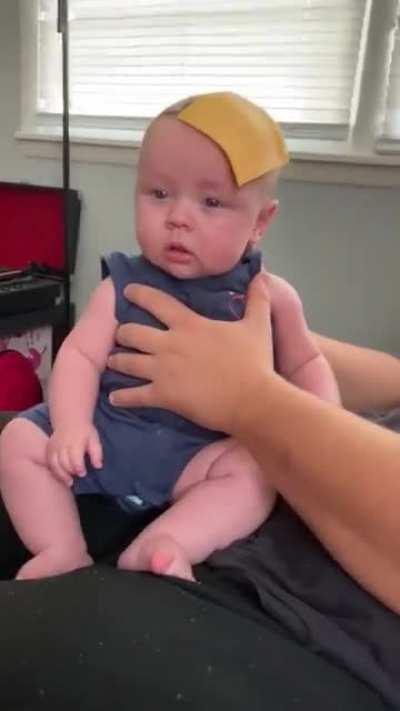 Cheese slice stops baby from crying