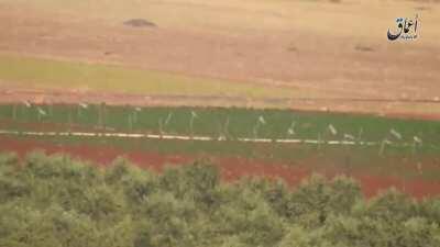 Video released by Amaq News Agency (ISIS) titled Blasting a PKK Tank near Umm Hosh Village in the Aleppo Countryside [Syria] (September, 2016)