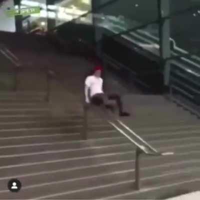 Sliding through the stairs