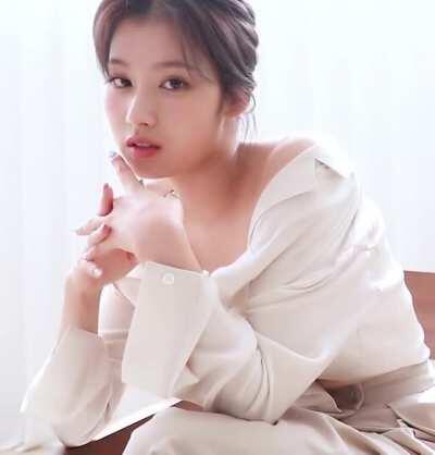 Sana - white elegant top, yes I am Sana photoshoot