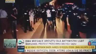 Police arresting random civilians during the protest in Poland