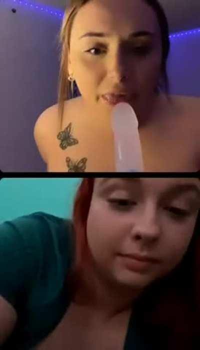 Madibanned dildo suck