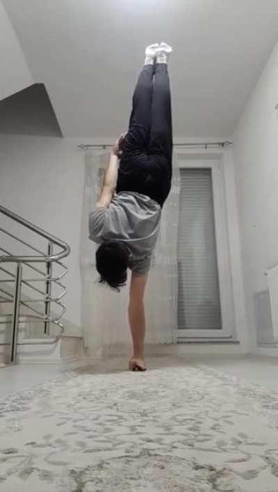 handstand on a fist