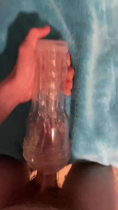 Sliding into my new clear fleshlight 😵‍💫 (19m)