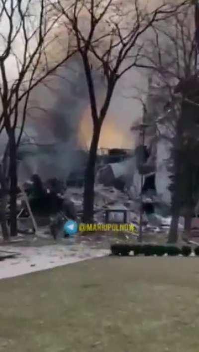 A drama theatre in Mariupol was bombed