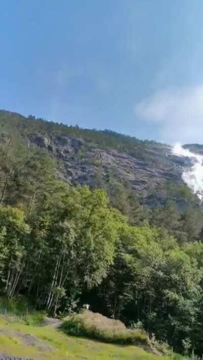 Langfoss waterfall, 600 meters of total drop (Akrafjord, Norway)