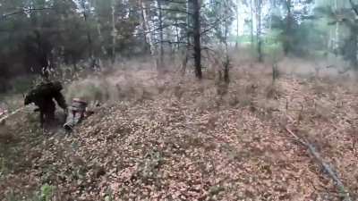 Compilation of drone footage and Russian leaf suit operators in Kursk behind enemy lines