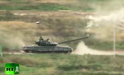 T-72B3 firing on the move