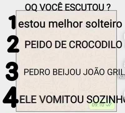 Oq ouviran primeiro? PEIDO DE CROCODILOOOO