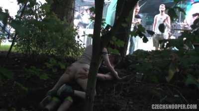 Caught having sex outdoor at a festival