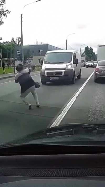 Don’t mind me! I’m just crossing the road!