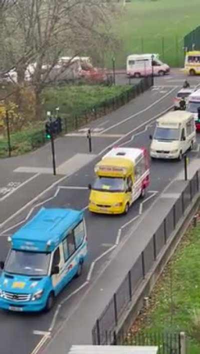 Funeral procession for Ice cream driver