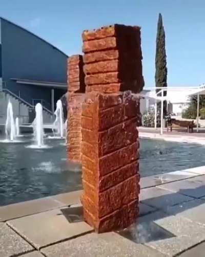 Rotating Pillar Fountain From Science Park in Granada, Spain