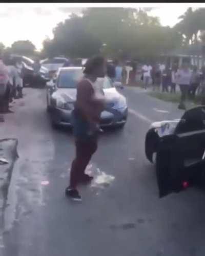 WCGW kicking a car with someone inside of it?