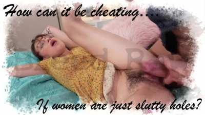 Only people are capable of cheating. Holes have a job to do.