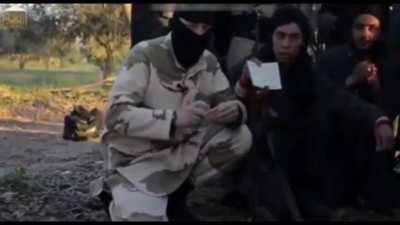 Foreign ISIS fighter burns his passport in a recruiting propaganda video for Westerners. September 2014.