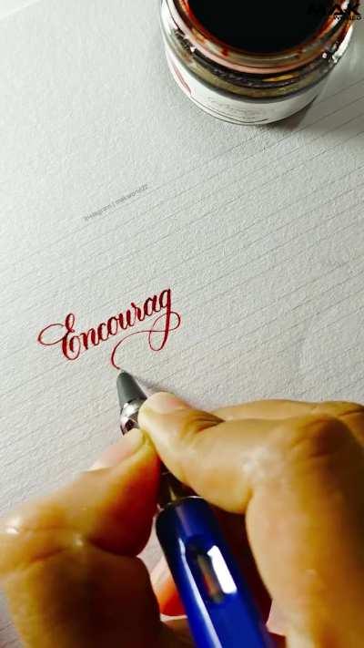 Writing with flex fountain pen