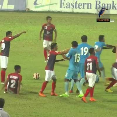 Chaos during football match, Bangladesh 