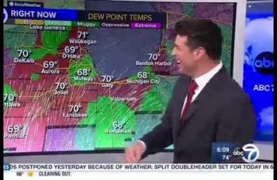 Weatherman finds out his screen is touchscreen