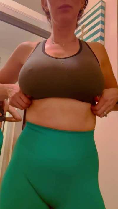 Post workout Titty Drop!