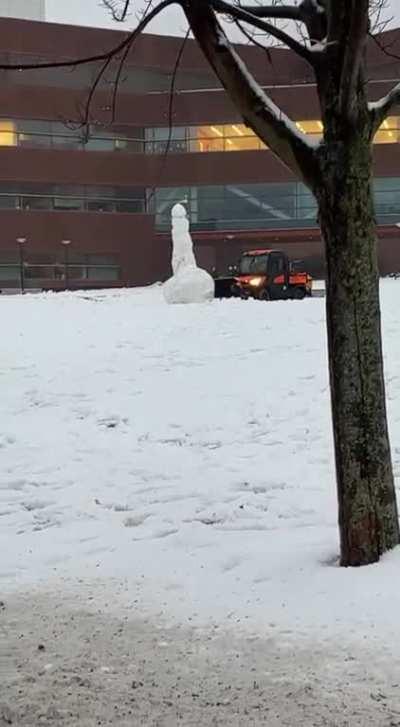 Penn State snow sculpture demolition