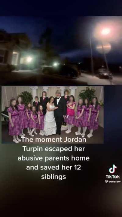 The moment Jordan Turpin escaped her abusive parents home and saved her 12 siblings