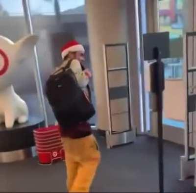 Homeless Santa Lifting Booze From Target In LA...