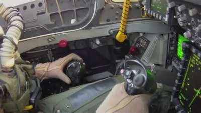 The inputs on throttle and stick required to land an F/A-18 Super Hornet on a carrier