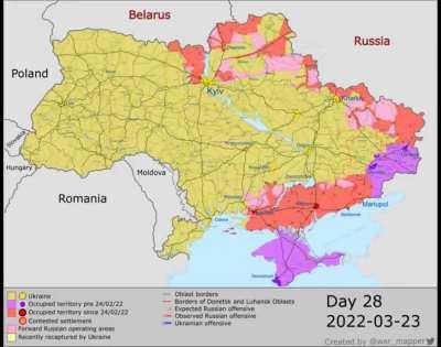 Map history of Russian - Ukrainian war in one video