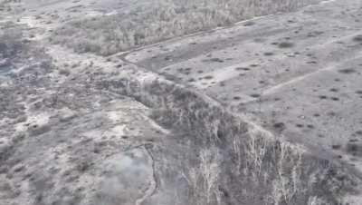 A group of Ukrainian soldiers surrendering is executed by Russian soldiers. Bakhmut direction.