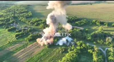 Four Ukrainian strikes on Russian positions in Zhuravka, Sumy Oblast. June 2024