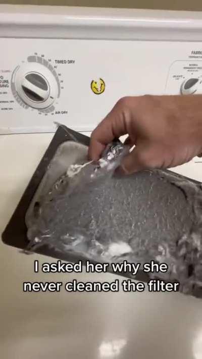 Customer didn't know that her dryer had a lint filter