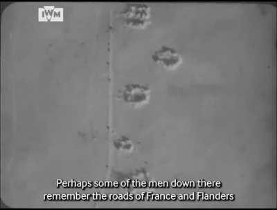 B-25 Mitchell and Martin Baltimore bombers fly in formation and bomb retreating Axis forces in the desert road, November 1942.