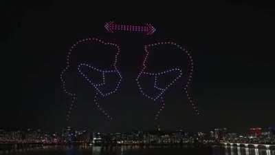 South Korean drone display tells citizens to wear a mask