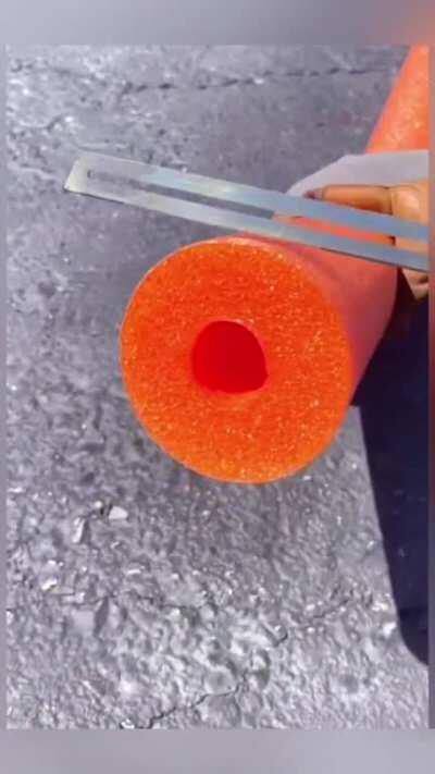 Hot knife on a pool noodle