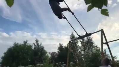 Russian man flying