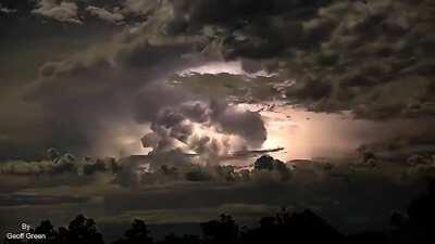 Lapse of a lightning storm in Australia