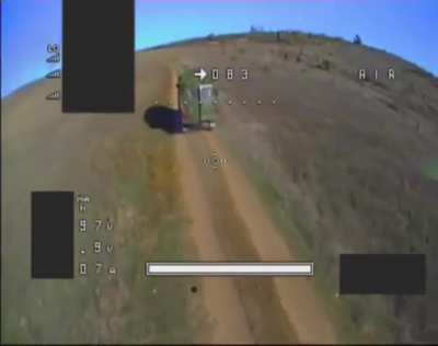 Russian &quot;Buhanka&quot; (&quot;Loaf&quot;) supply van jettisons cargo while fleeing a Ukrainian FPV strike drone, in an ultimately unsuccessful attempt to gain speed and escape. Published November 5, 2024