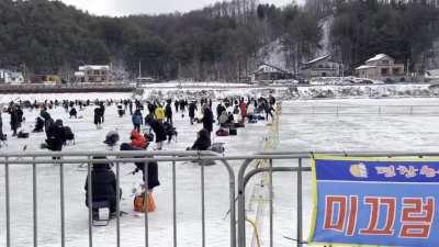 Can you spot the foreigner in the big crowd of people at the ice fishing festival? Hey at least I caught a lot of fish lol