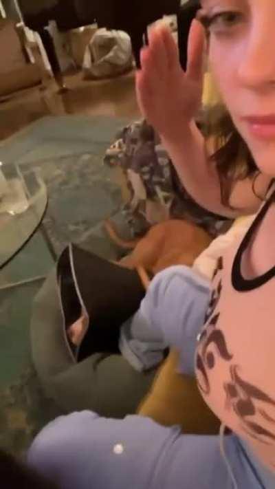 Billie Eilish slapping her huge tits [Compilation]