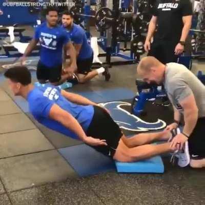 UB Football player makes this exercise look easy.