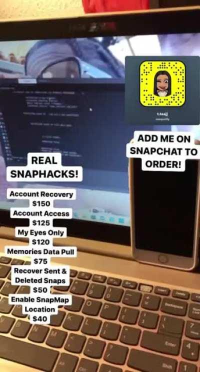 contact @naequality on snapchat to order hacks for social media's like snapchat, instagram, facebook & more! Hit The Telegram Group Link In Comments!