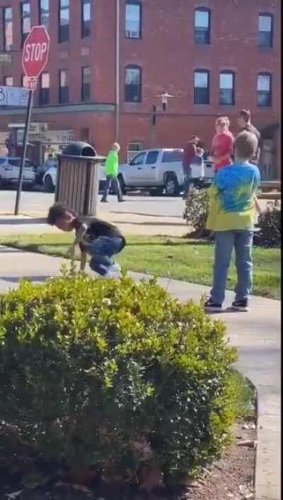 Two kids doing a dance off in Nashville