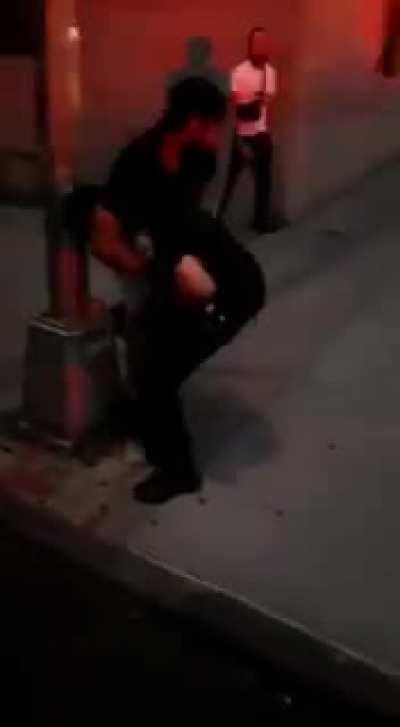 NYPD cop gets put in a headlock after Nyc Mayor makes it unlawful for cops to fight back