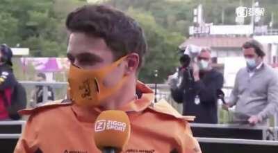 Dutch reporter refers to Esteban Ocon as &quot;French F***&quot; in talk with Lando Norris.