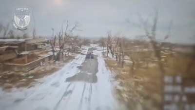 UAV operators from VDV 98th Guards Airborne Division strike Ukrainian vehicles in the city of Chasiv Yar