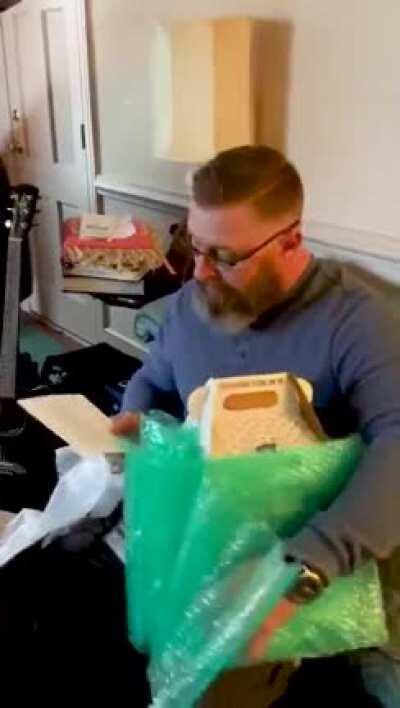 Last year, this man lost his 16-year-old son in a car accident. He decided to donate the organs, including the heart. The recipient of the heart sent a gift: a teddy bear with a recording of his son's heartbeat