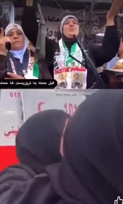 Pallywood in action: Two videos, same women. First on Oct. 7 in Hamas gear. Second as mourning victims.