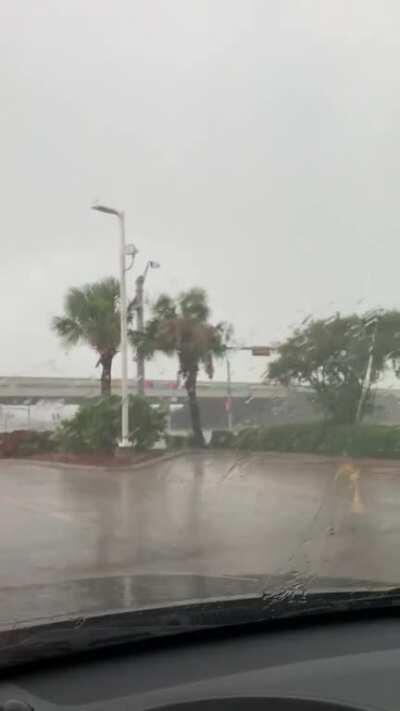 In line at Whataburger during Hurricane Hanna.